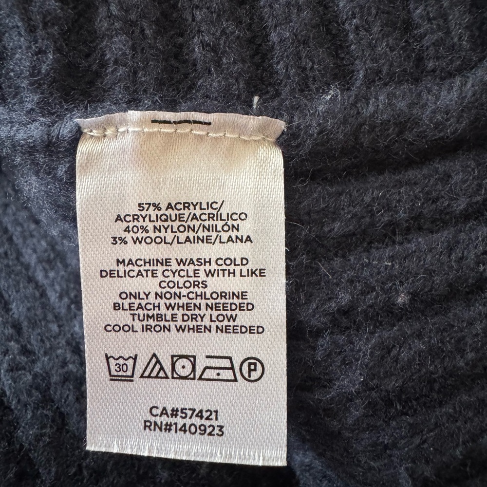 LOFT women's turtleneck poncho sweater with button details - Picture 8 of 8